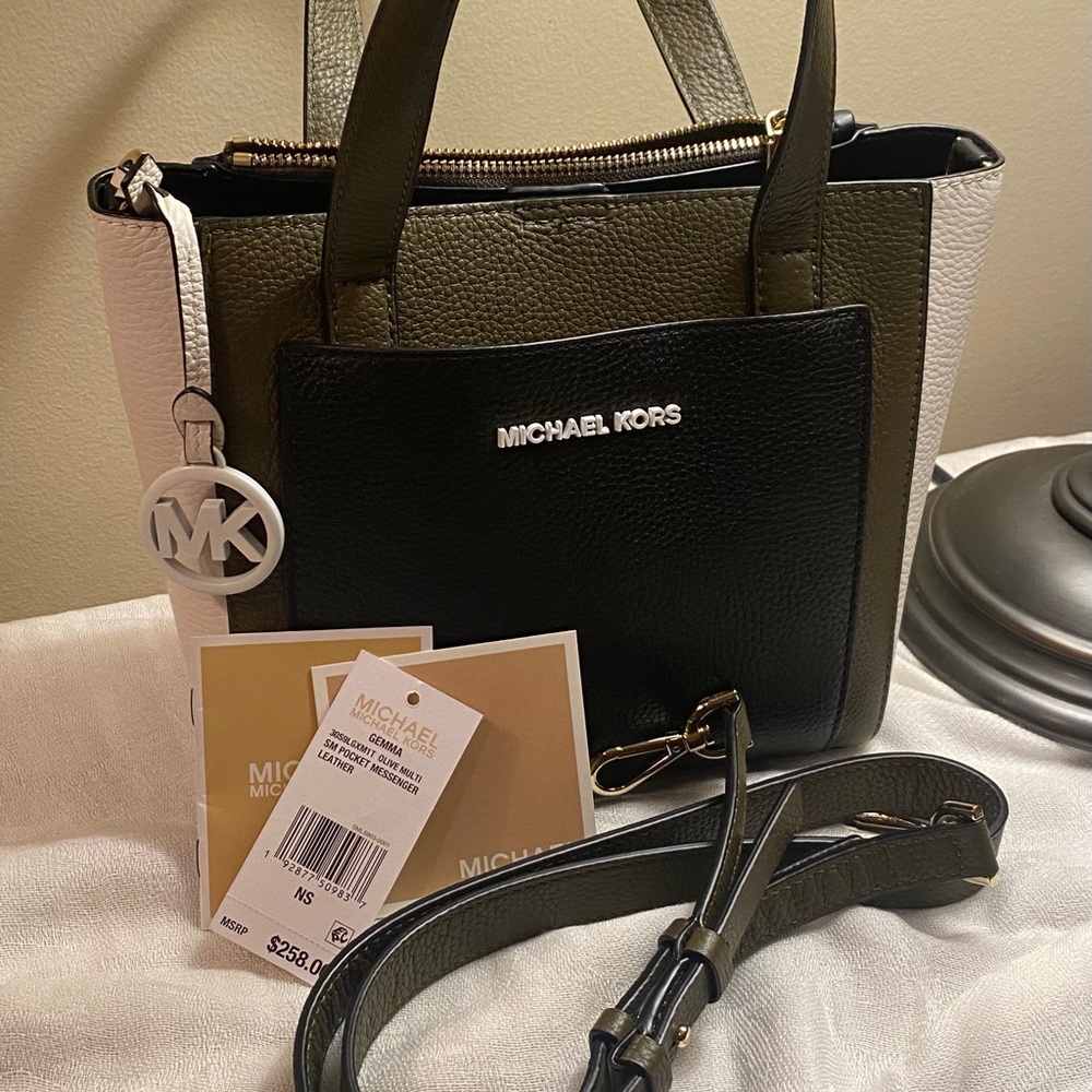 Michael Kors Black and Olive Women's Bag with shoulder strap, New with tags